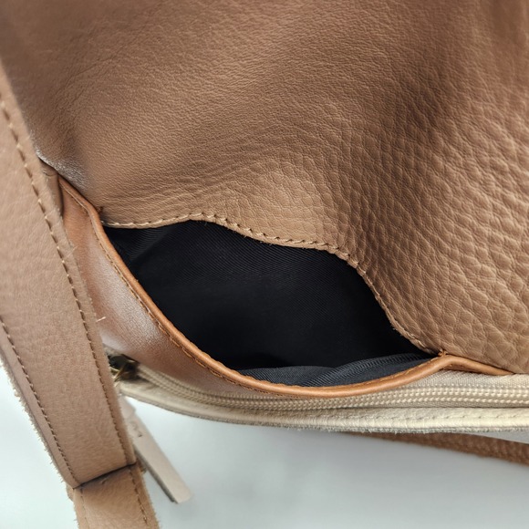 The Sak Collective Gretchen IO Leather Crossbody Bag Tan‎ Brown Zip - Adjustable - Picture 6 of 14